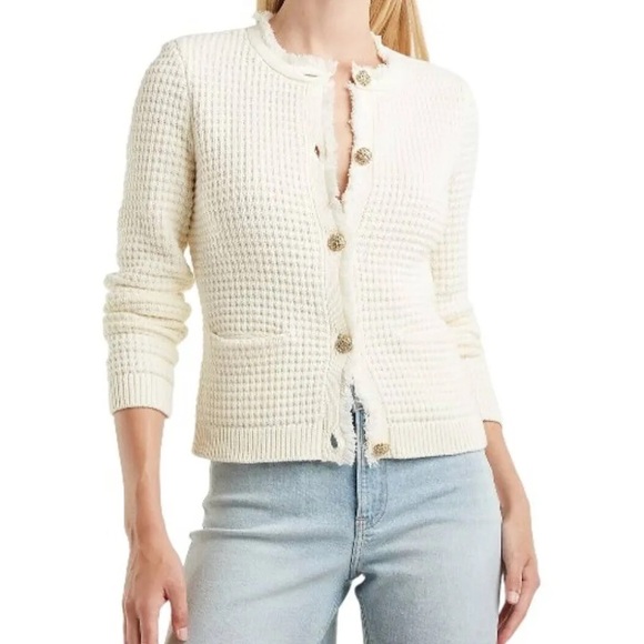 Express Sweaters - Express Cream Textured Women's Cardigan